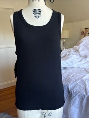 COS Black Ribbed Scoop Neck Tank